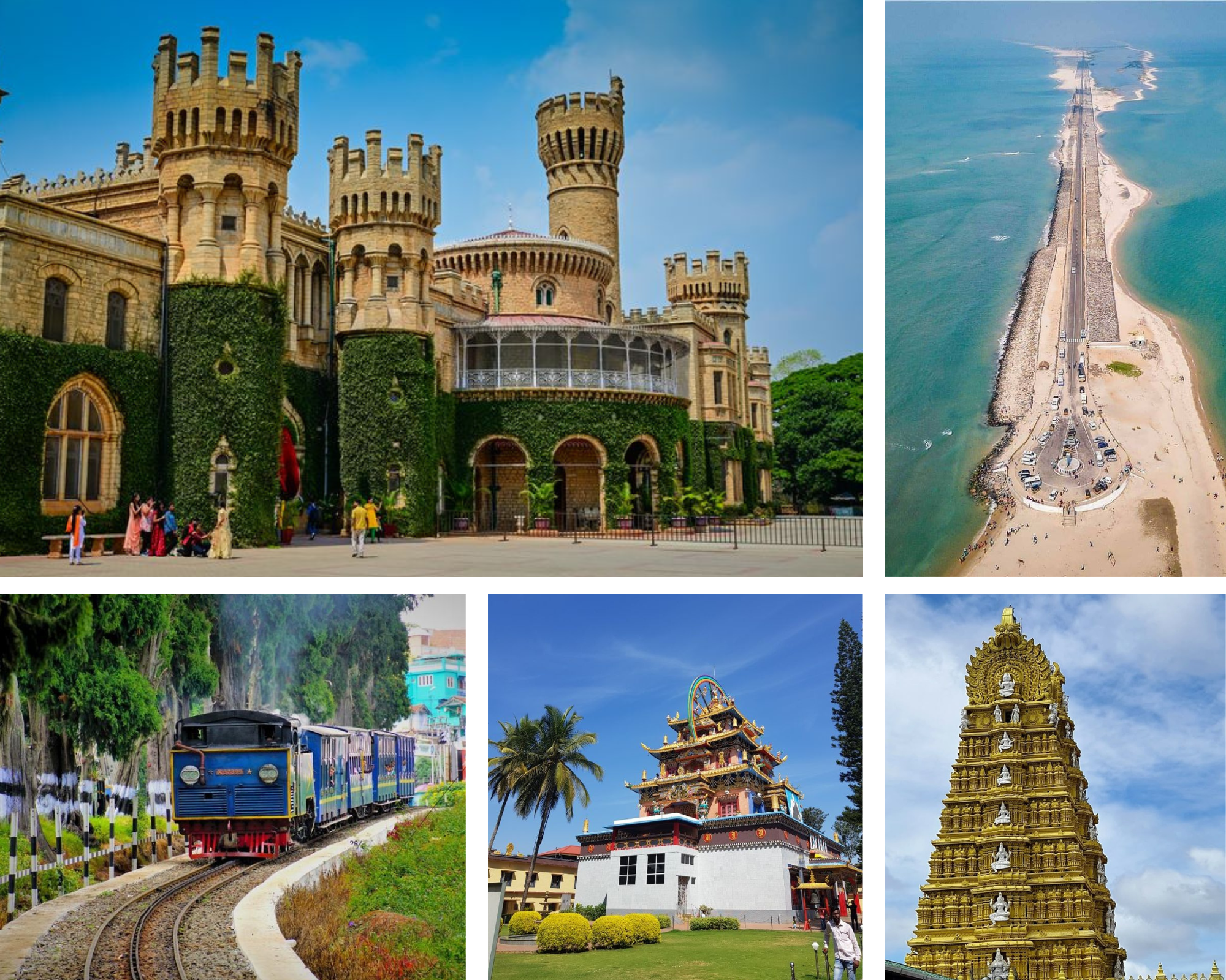 Bangalore – Mysore – Coorg – Ooty – Kodaikanal – Madurai – Rameshwaram – Kanyakumari – Trivandrum Tour Package